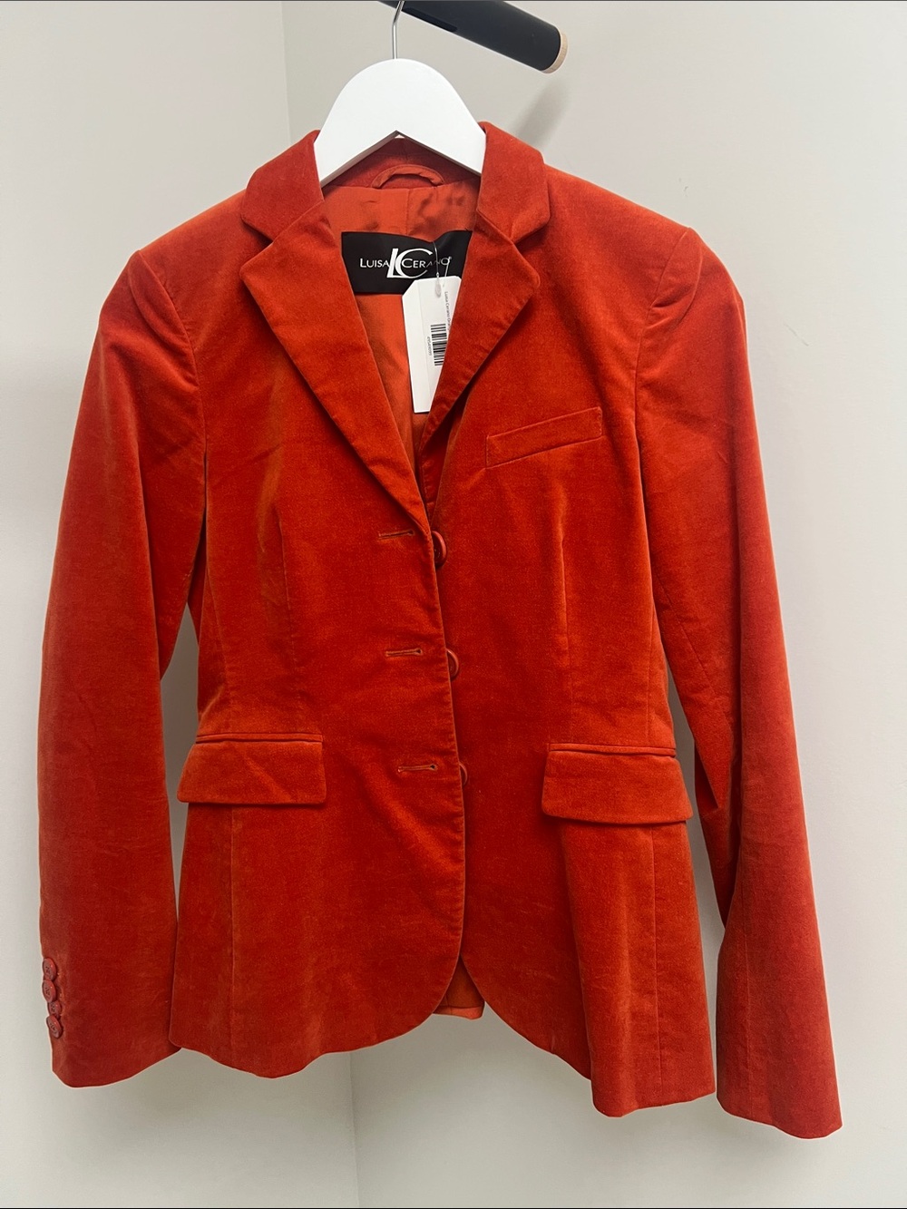 Women's Red Velvet Blazer Jacket
